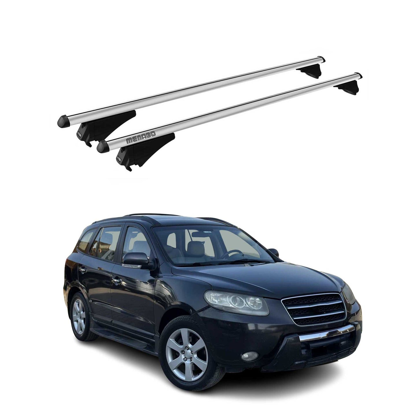 Roof Racks Cross Bars fits Hyundai Santa Fe 2007-2012 Grey Aluminium Carrier