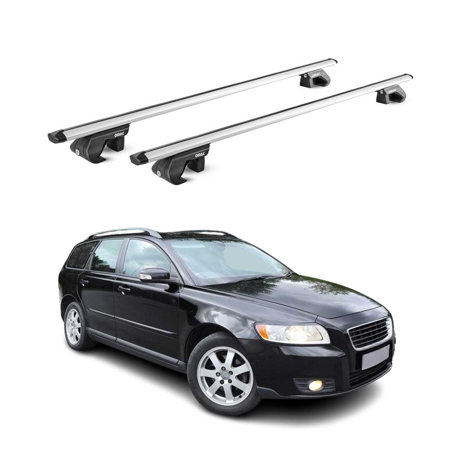 2004-2012 Volvo V50 Roof Rack Cross Bars Luggage Carrier 2 Pcs