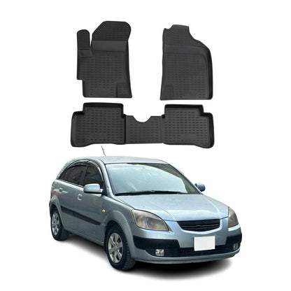 2006-2011 Kia Rio Floor Mats Liners Full Set All Weather Black