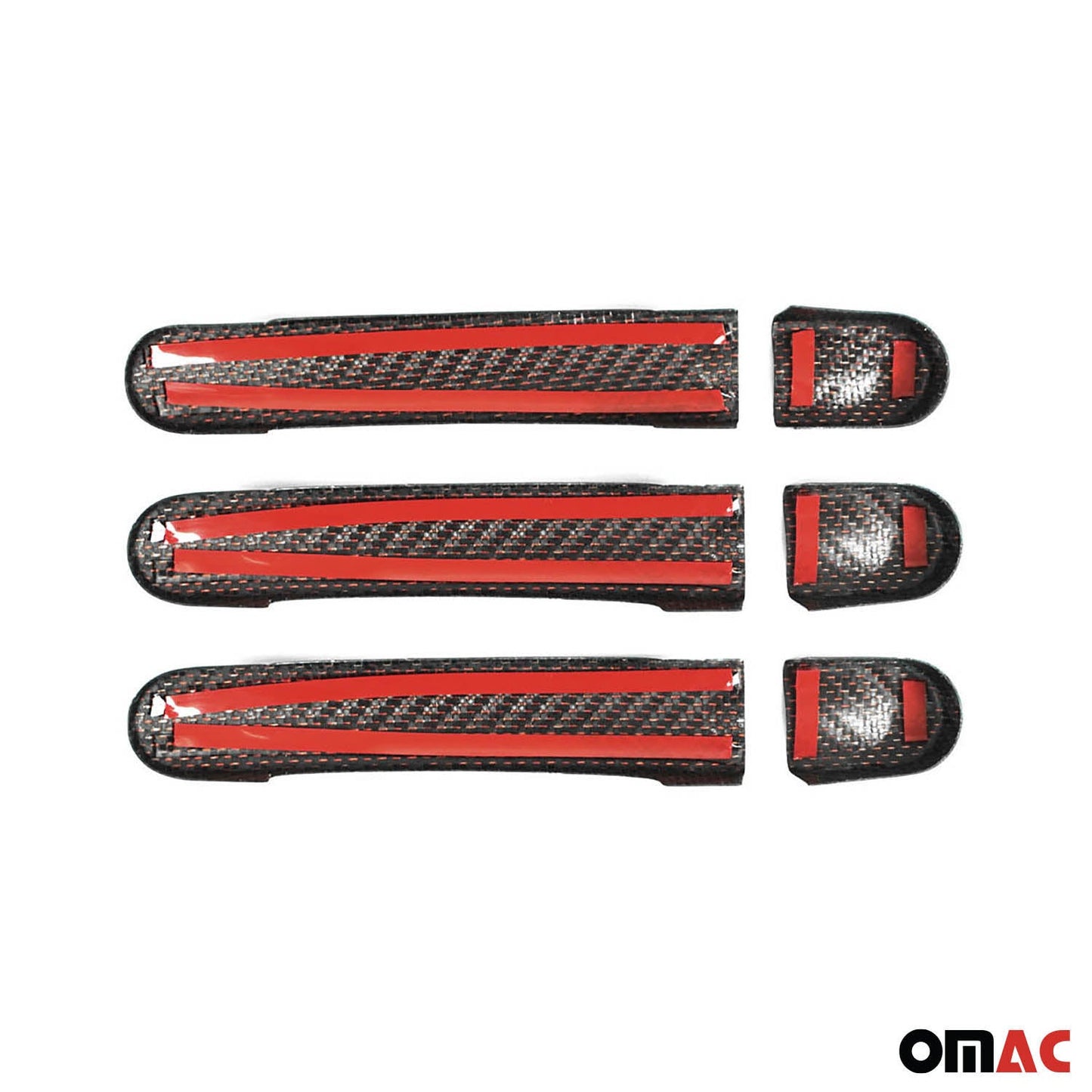 OMAC Door Handle Cover Protector for VW T5 T6 Transporter 2003-2021 Carbon Red 6Pcs 7522041CR