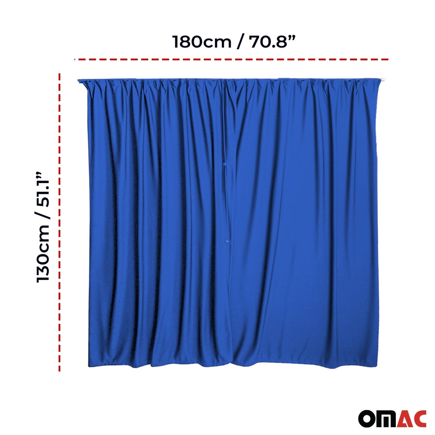 54" x 71" Cab Divider Van Cabin Curtain Campervan Kit Dark Blue
