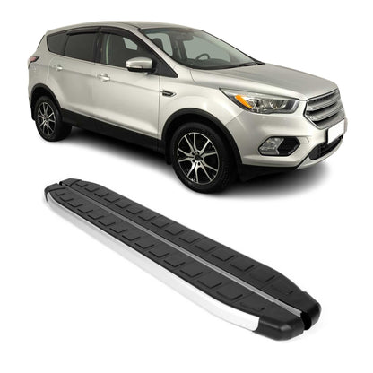 2013-2019 Ford Escape Running Boards Side Steps Silver & Black