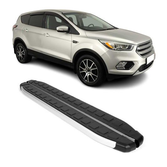 2013-2019 Ford Escape Running Boards Side Steps Silver & Black