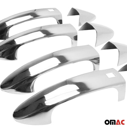 OMAC Car Door Handle Cover Protector for Ford Fiesta 2011-2019 Steel Chrome Keyless 2614043