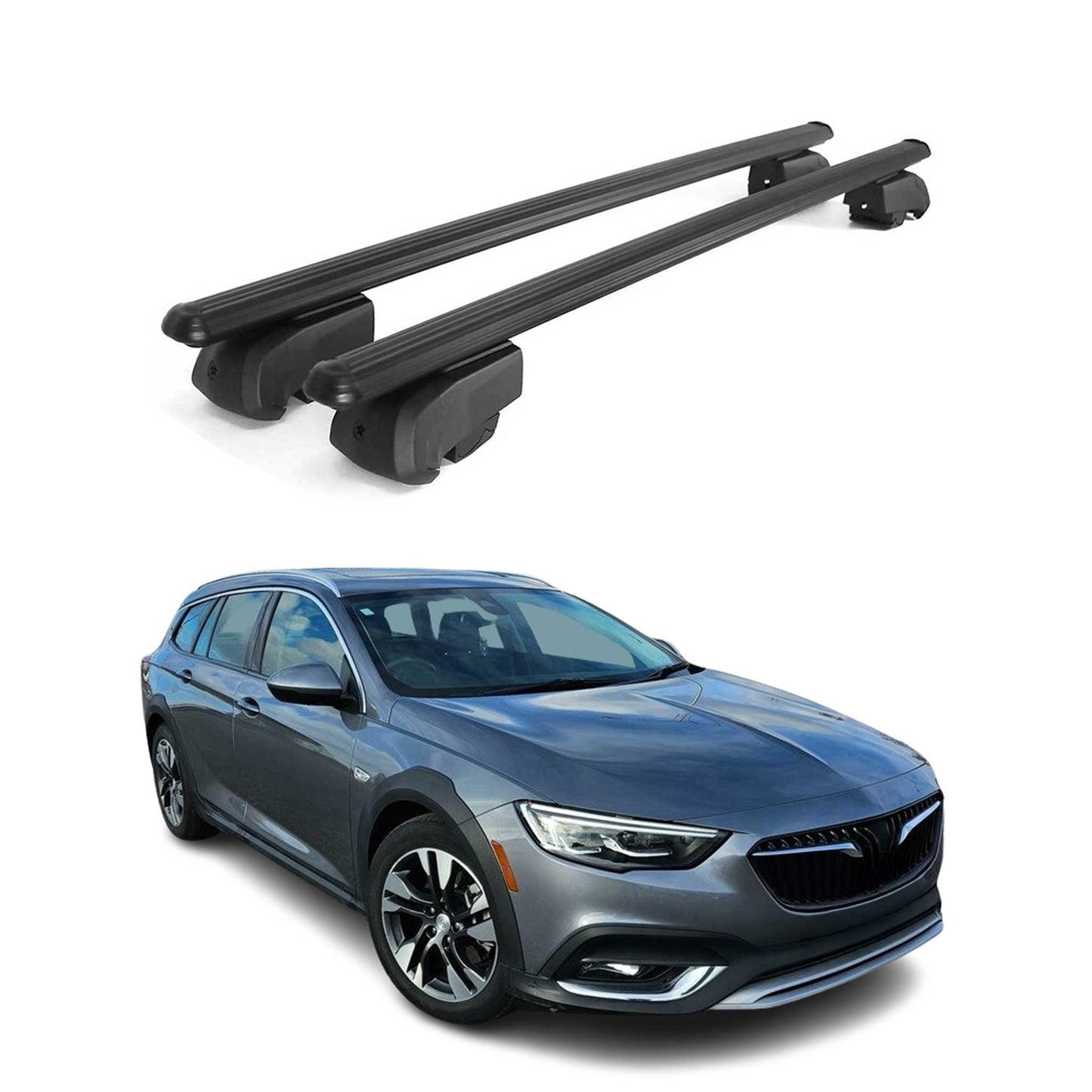 2018-2020 Buick Regal TourX Roof Rack Cross Bars Black