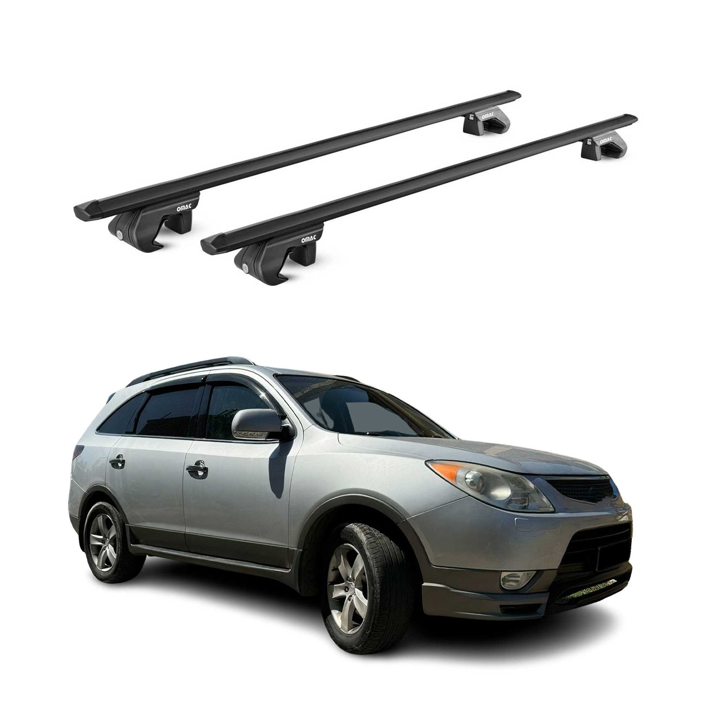 2007-2012 Hyundai Veracruz Roof Rack Cross Bars Black Luggage Carrier 2 Pcs