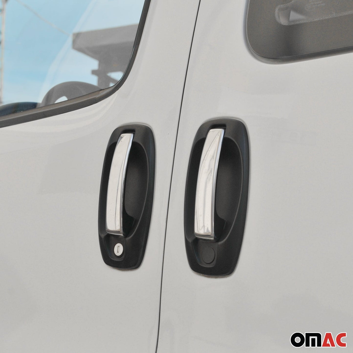 OMAC Car Door Handle Cover Protector for RAM ProMaster City 2015-2022 S. Steel 4x U005873