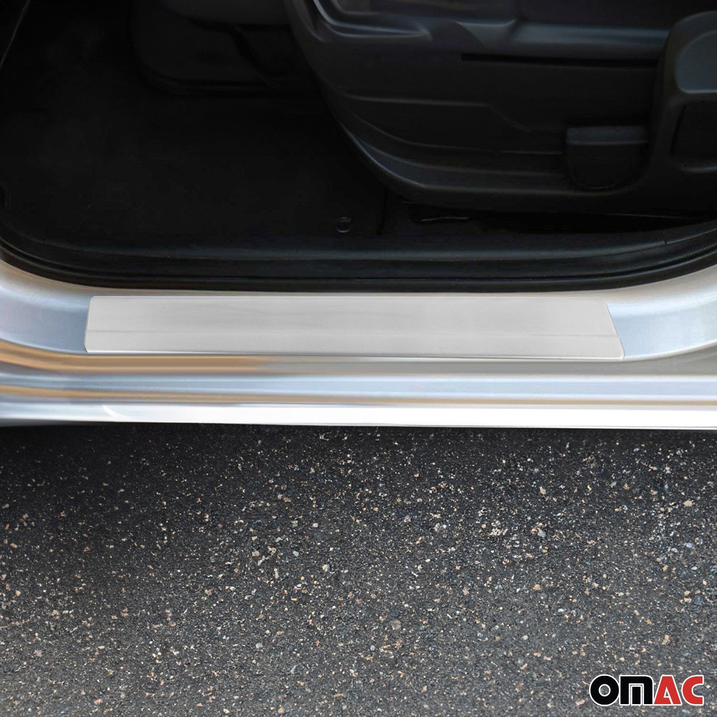 OMAC Door Sill Scuff Plate Scratch Protector for VW Amarok 2010-2020 Steel Silver 4x 7535091