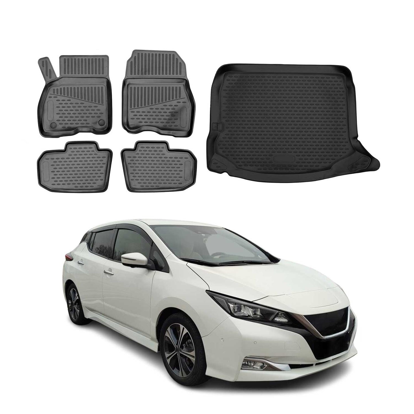 2018-2025 Nissan leaf Floor Mats & Cargo Liner Full Set Black