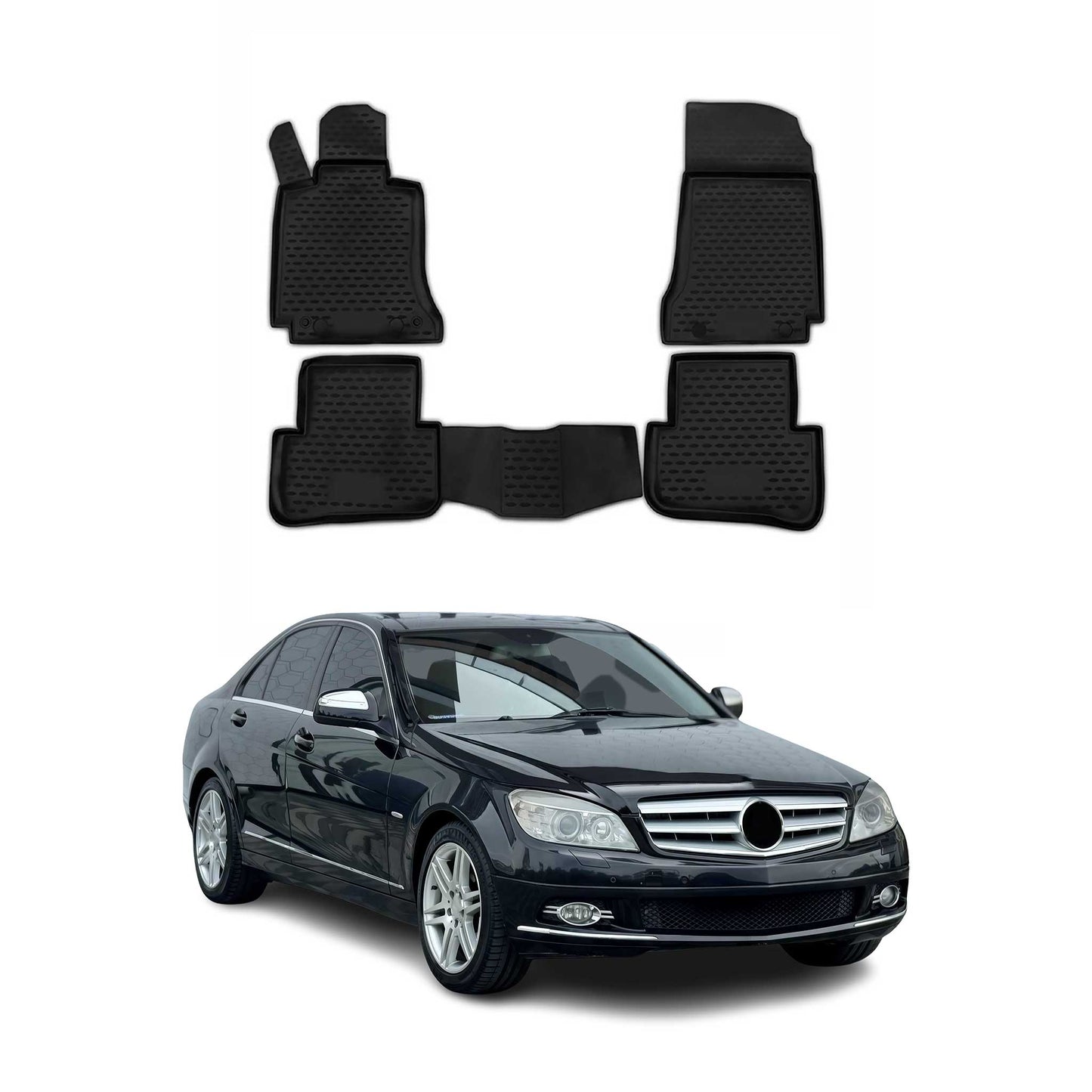2010-2014 Mercedes C Class W204 C350 C300 C200 C180 Floor Mats Liners Full Set All Weather