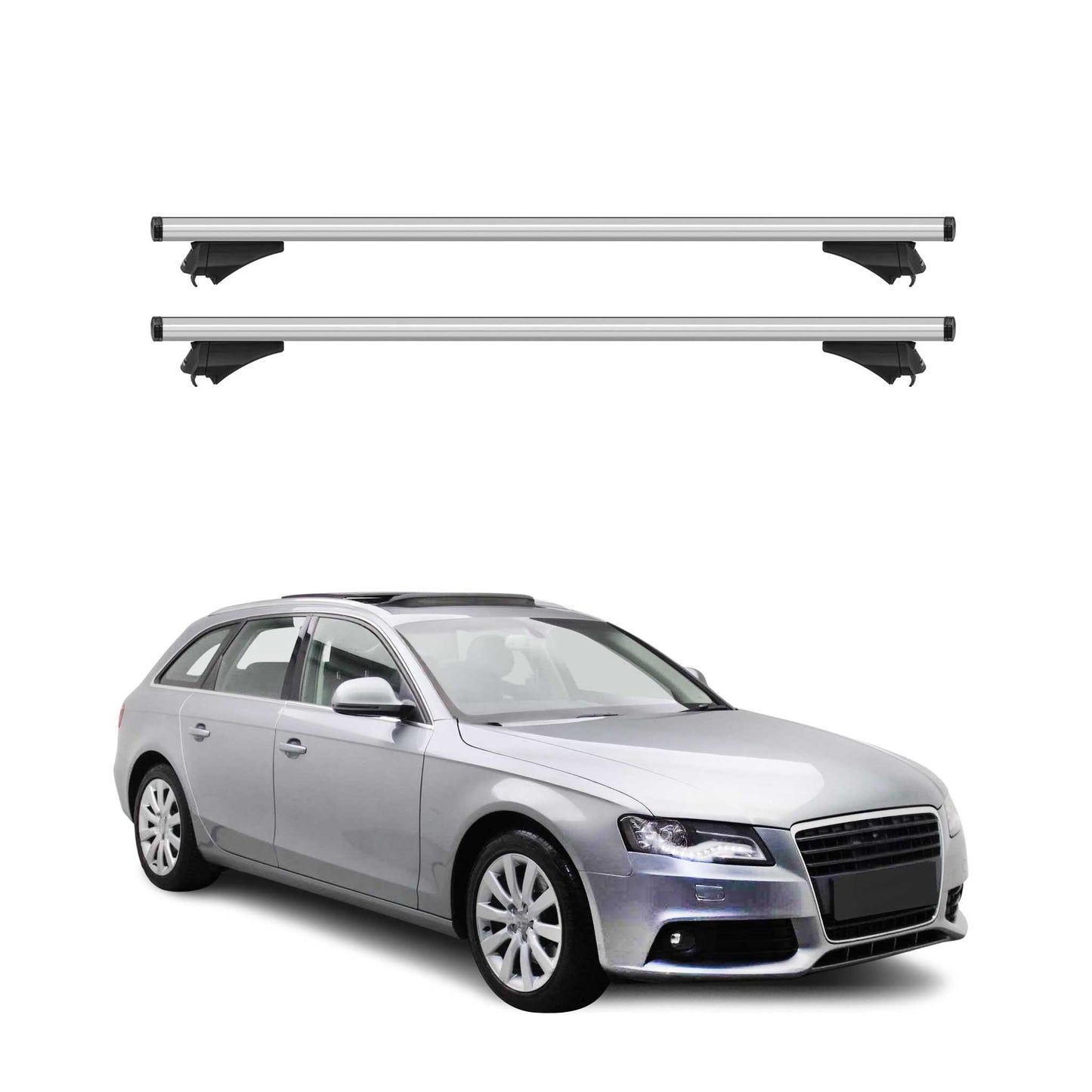 2009-2023 Audi A4 Wagon Roof Rack Cross Bars Silver
