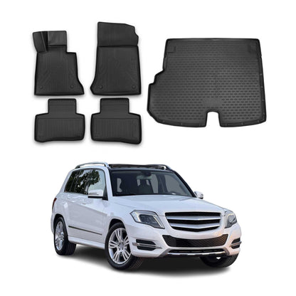 2009-2015 Mercedes GLK Class X204 Floor Mats & Cargo Liner Full Set All Weather Black