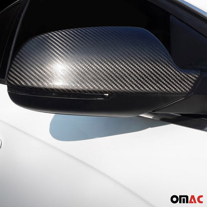 OMAC Side Mirror Cover Caps Fits Audi A5 2013-2017 Carbon Fiber Black 2 Pcs U003396