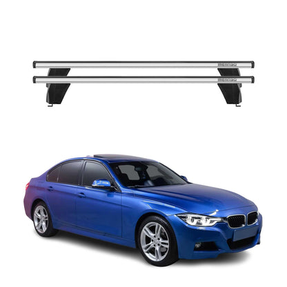 2012-2019 BMW 3 Series F30 Sedan Roof Rack Cross Bars Silver