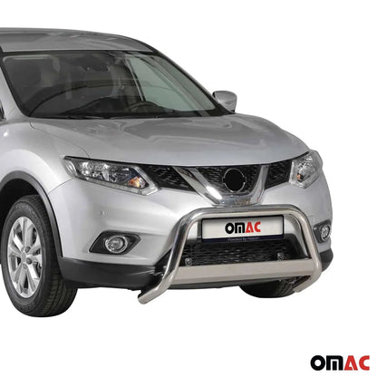 2014-2016 Nissan Rogue Bull Bar Push Front Bumper Grille Silver Stainless Steel