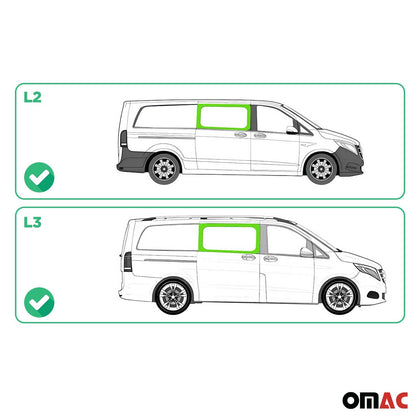 2016-2024 Mercedes Metris Window Glass Fit Kit Right Side Front L2 L3 Black