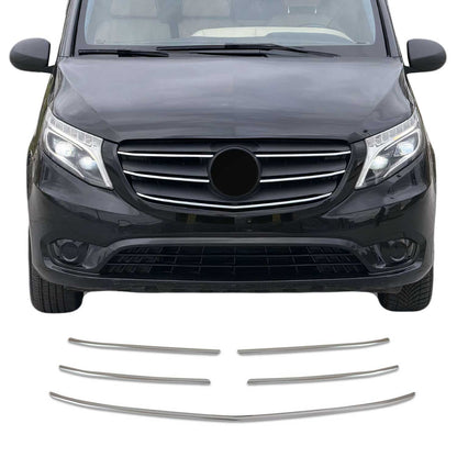 2021-2024 Mercedes Metris Front Bumper Grill Trim Molding Stainless Steel 5x