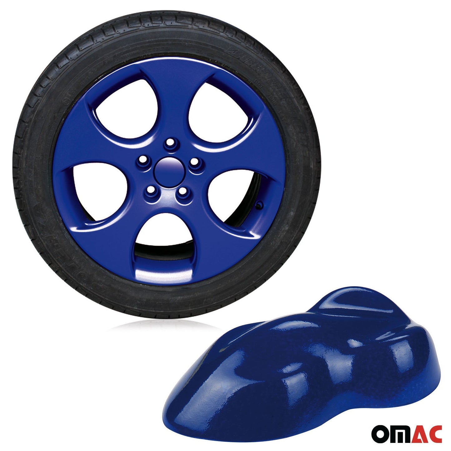 OMAC 2x Foliatec Wheel Rim Hubcaps Spray Paint Blue Glossy 13.5 Oz 96FT2054