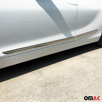 OMAC Side Door Molding Trim Skirt Garnish for RAM Stainless Steel Silver 4 Pcs U028551