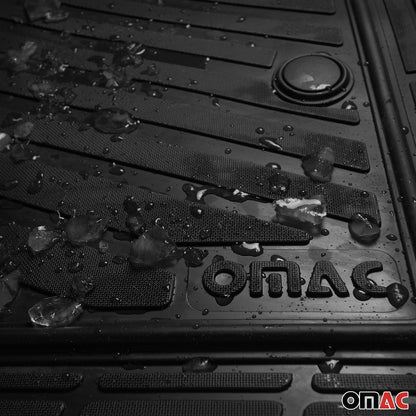 OMAC Trimmable Floor Mats Liner All Weather for Chevrolet Spark 3D Black Waterproof U015651