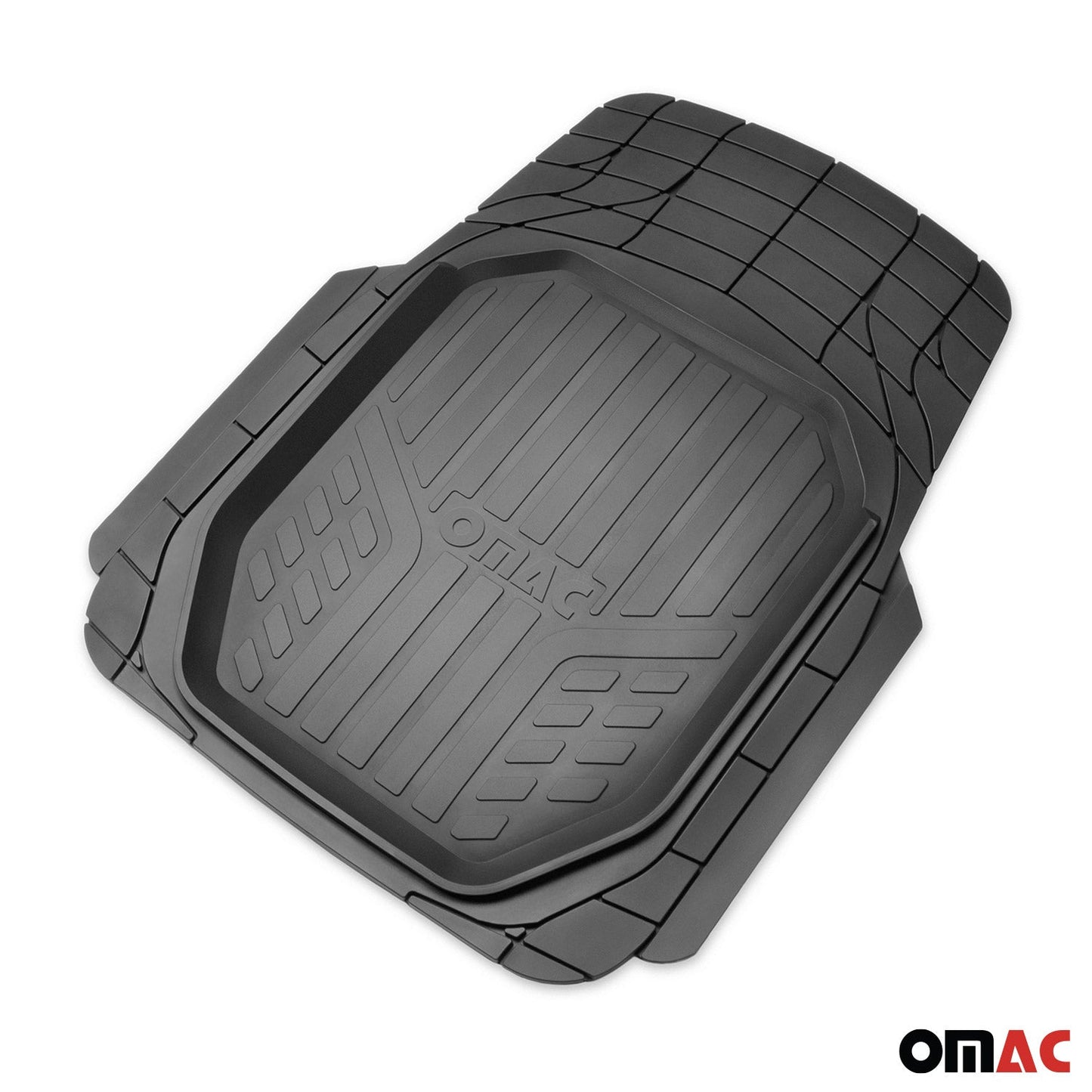 OMAC Trimmable Floor Mats Liner Waterproof for Tesla Cybertruck Rubber Black 4Pcs G003403