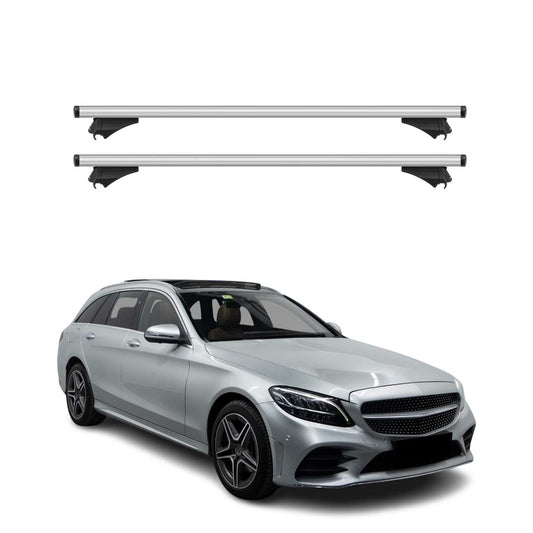 2015-2021 Mercedes C Class S205 Wagon Roof Rack Cross Bars Silver