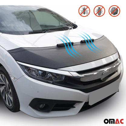 OMAC Car Bonnet Mask Hood Bra for Audi Q5 / Q5 PHEV / SQ5 2018-2024 Black 1 Pc 1113BSZ4