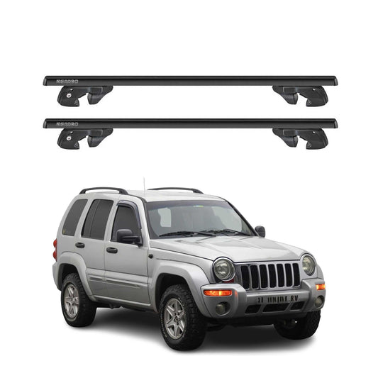 2002-2007 Jeep Liberty Roof Rack Cross Bars Black