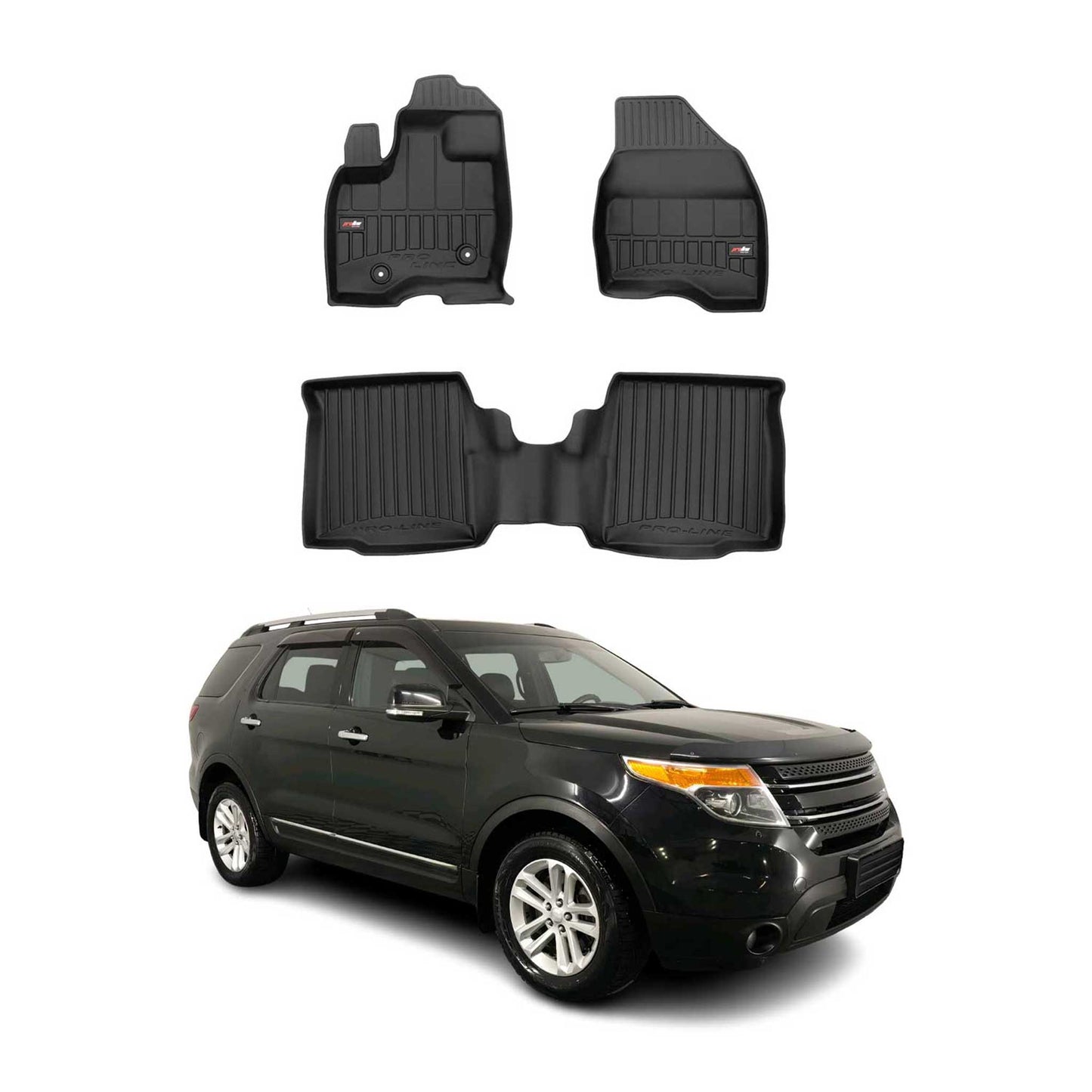 2011-2015 Ford Explorer Premium Floor Mats Liners Full Set All Weather Heavy Duty