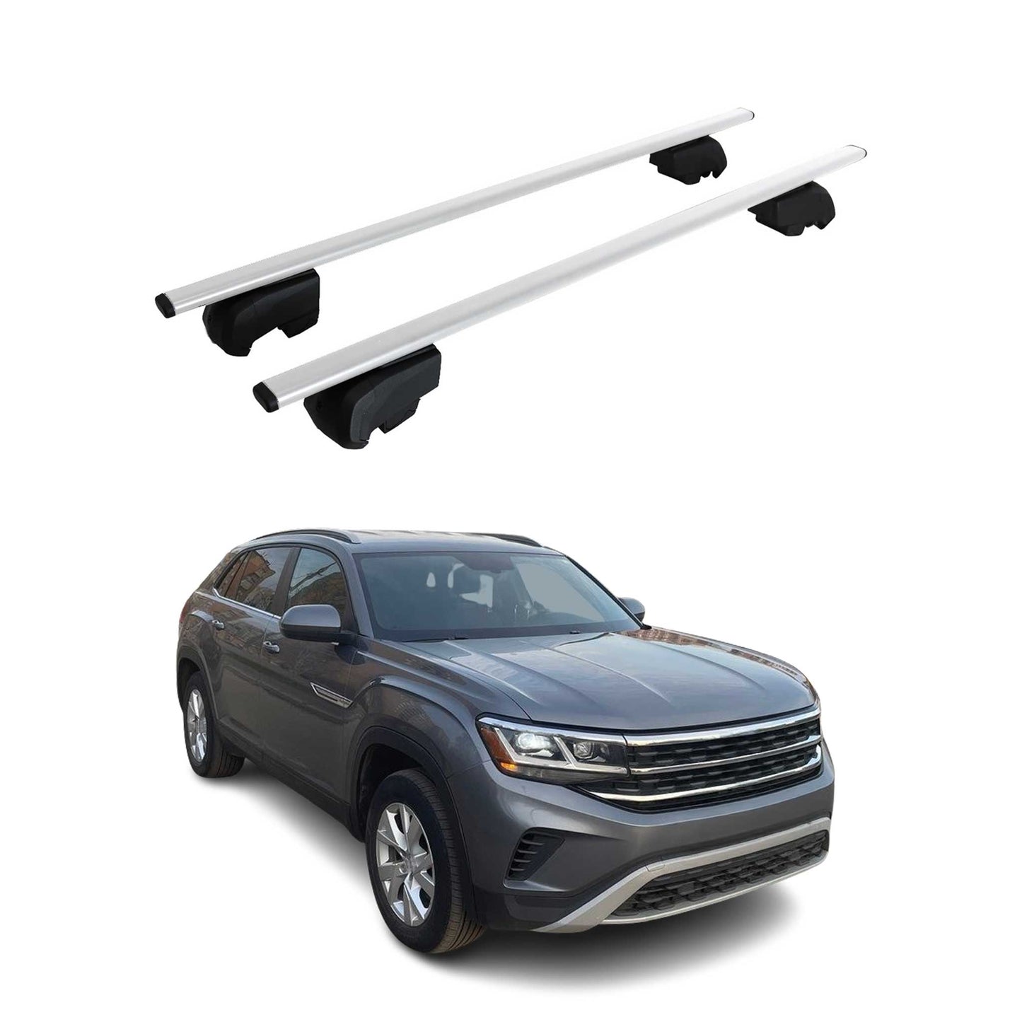 2020-2025 VW Atlas Cross Sport Roof Rack Cross Bars Silver