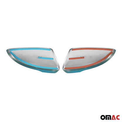 OMAC Side Mirror Cover Caps Fits VW CC 2009-2017 Steel Silver 2 Pcs U001742