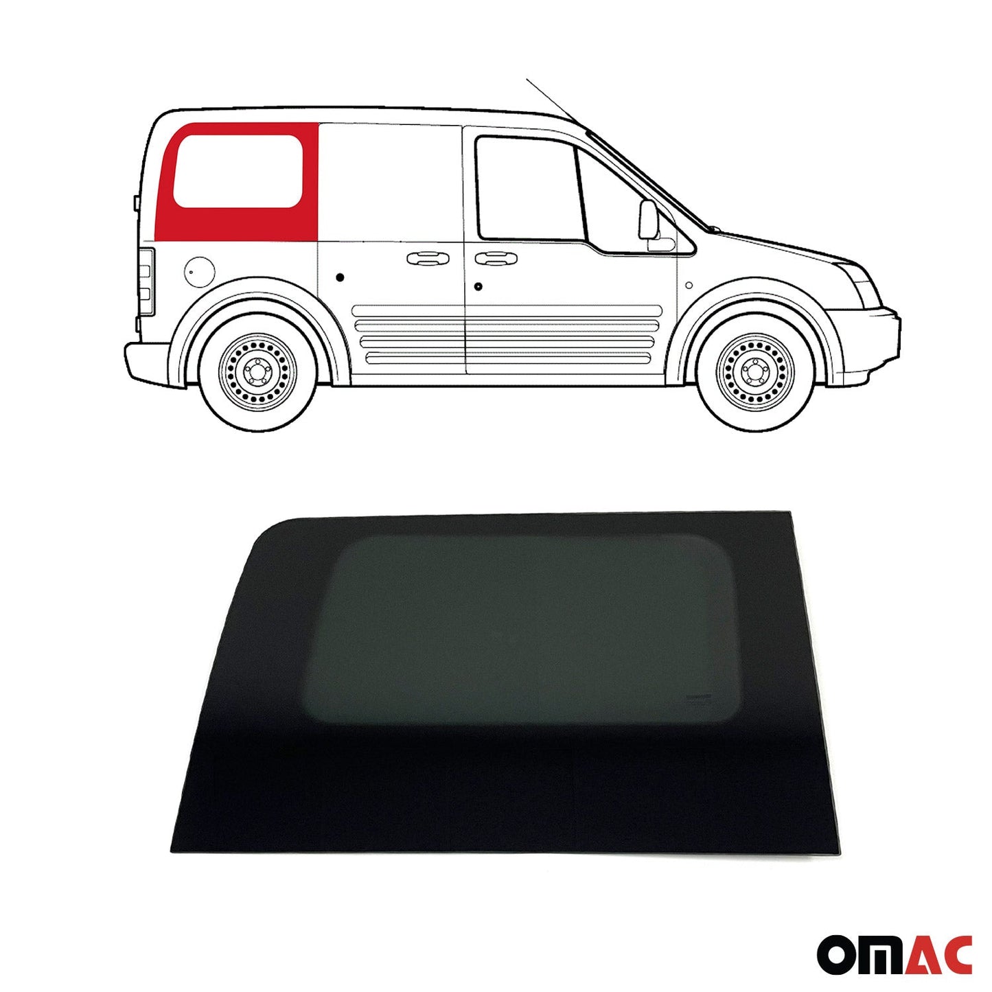 OMAC Window Glass Fit Kit For Ford Transit Connect 2010-2013 Right Sliding Door L1 L2 FTSET1-2620405T-1RSDFR
