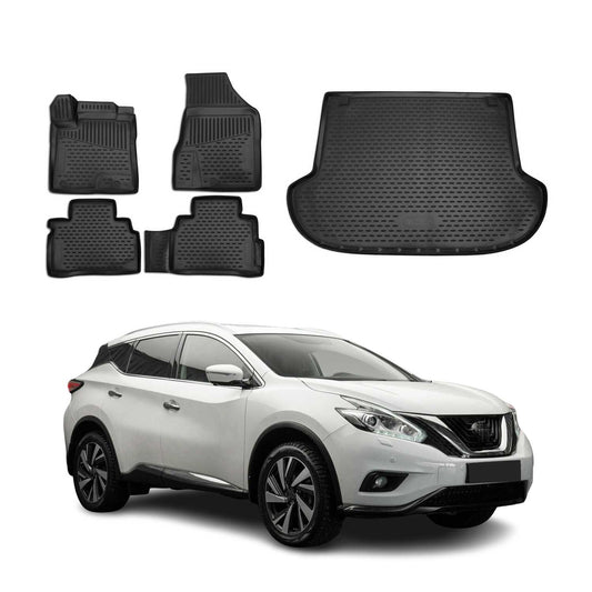 2015-2018 Nissan Murano Floor Mats & Cargo Liner Full Set All Weather Black