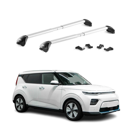 2020-2023 Kia Soul EV Roof Rack Cross Bars Silver Carrier 2 Pcs
