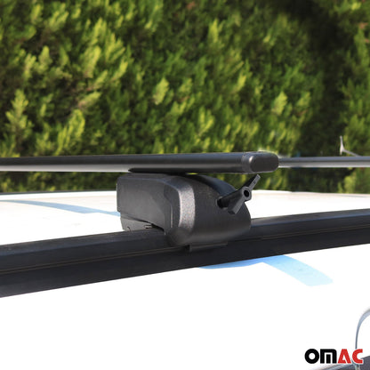 OMAC 55" Roof Racks Cross Bars Luggage Carrier Lockable Durable Iron Black 2 Pcs 9000912XLB