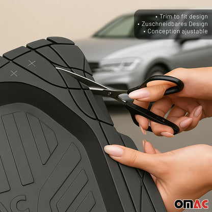 2014-2024 Mitsubishi Mirage Semi-Custom fit Floor Mats Liner All Weather 3D Black Waterproof 4Pcs