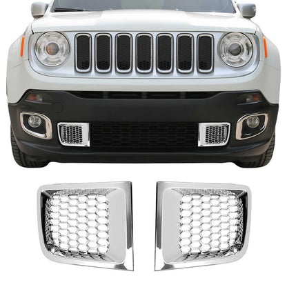 2015-2018 Jeep Renegade Front Bumper Trim Molding Chrome ABS 2Pcs