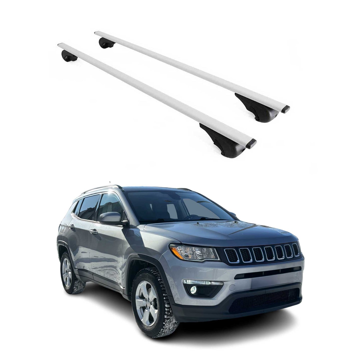 2017-2025 Jeep Compass Roof Rack Cross Bars Silver