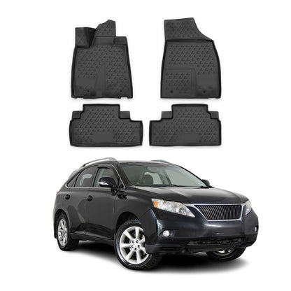 2009-2012 Lexus RX350 Floor Mats Liners Full Set All Weather Black