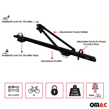 OMAC Bike Rack Carrier Roof Racks Set for Toyota Yaris 1999-2006 Black 3x U020747