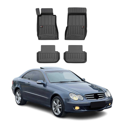2002-2009 Mercedes CLK Class C209 A209 Premium Floor Mats Liners Full Set All Weather Heavy Duty Black