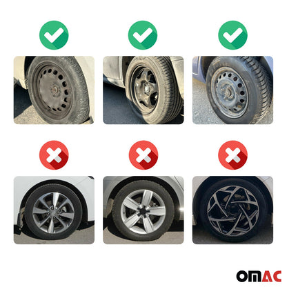 OMAC 16" Sparco Sicilia Wheel Covers Hubcaps Silver Black 4 Pcs 96SPC1673SVBK