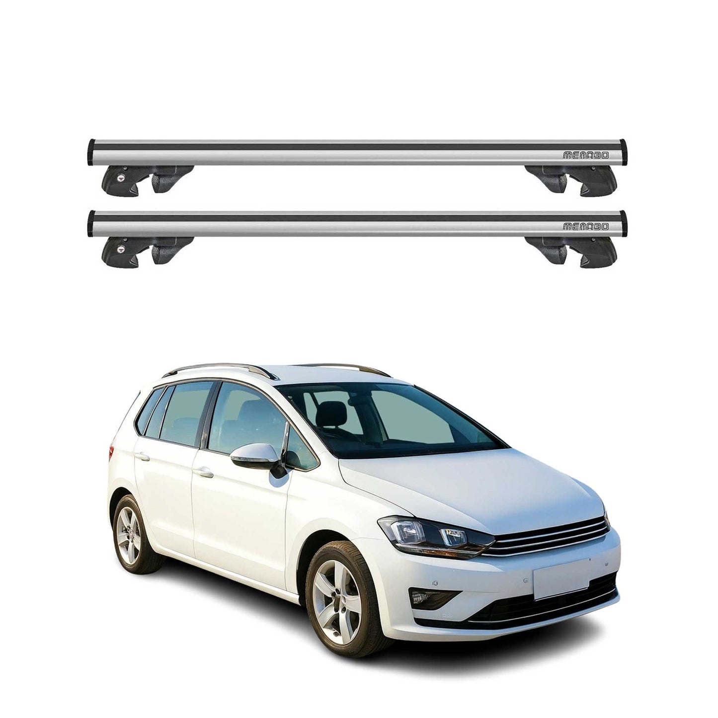 2015-2019 VW Golf SportWagen Mk7 Roof Rack Cross Bars Silver
