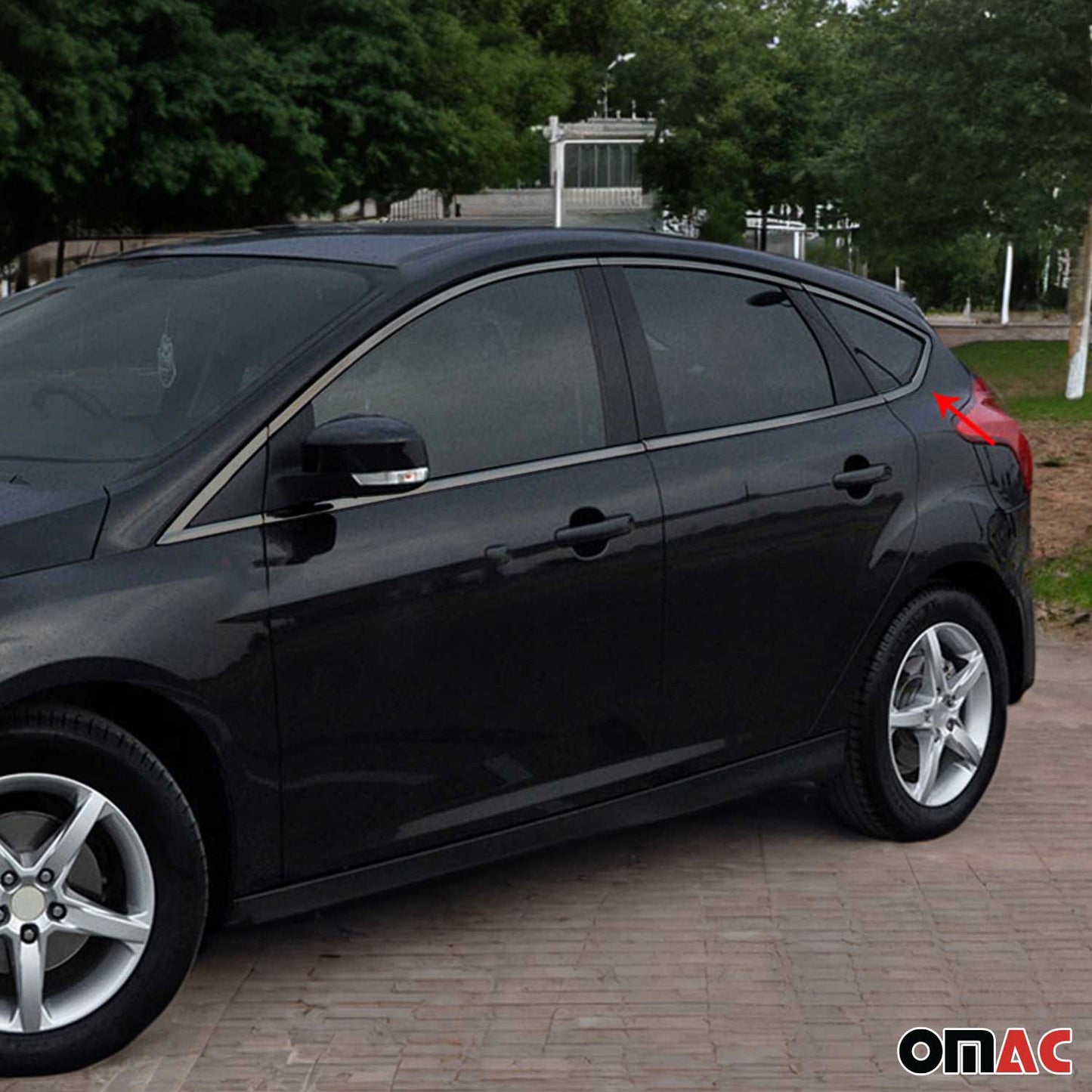 2012-2018 Ford Focus Hatchback Window Molding Trim Streamer Stainless Steel Dark 12Pcs