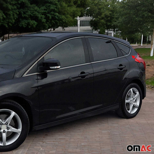 2012-2018 Ford Focus Hatchback Window Molding Trim Streamer Stainless Steel Dark 12Pcs