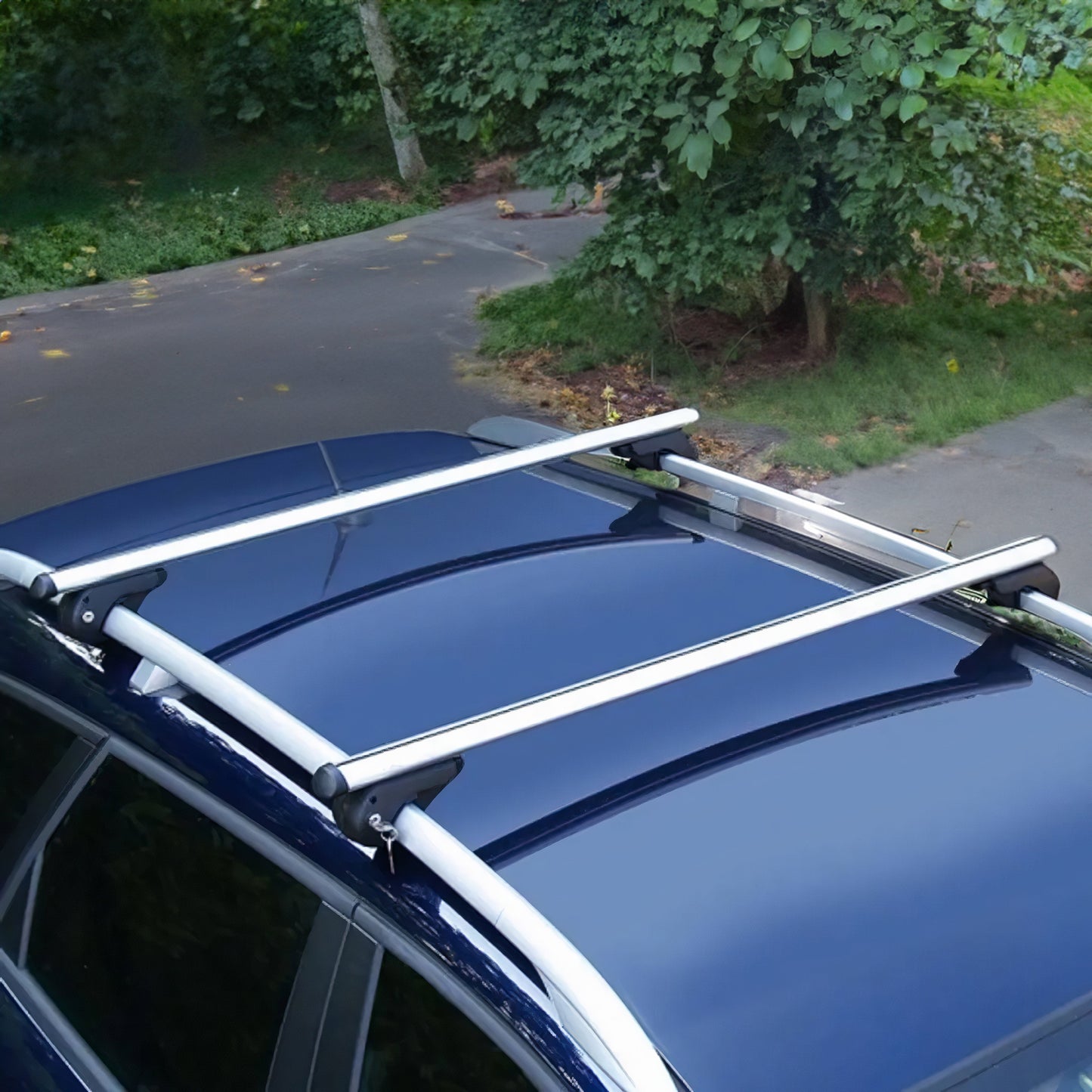 2004-2009 Cadillac SRX Roof Rack Cross Bars Black Carrier 2 Pcs