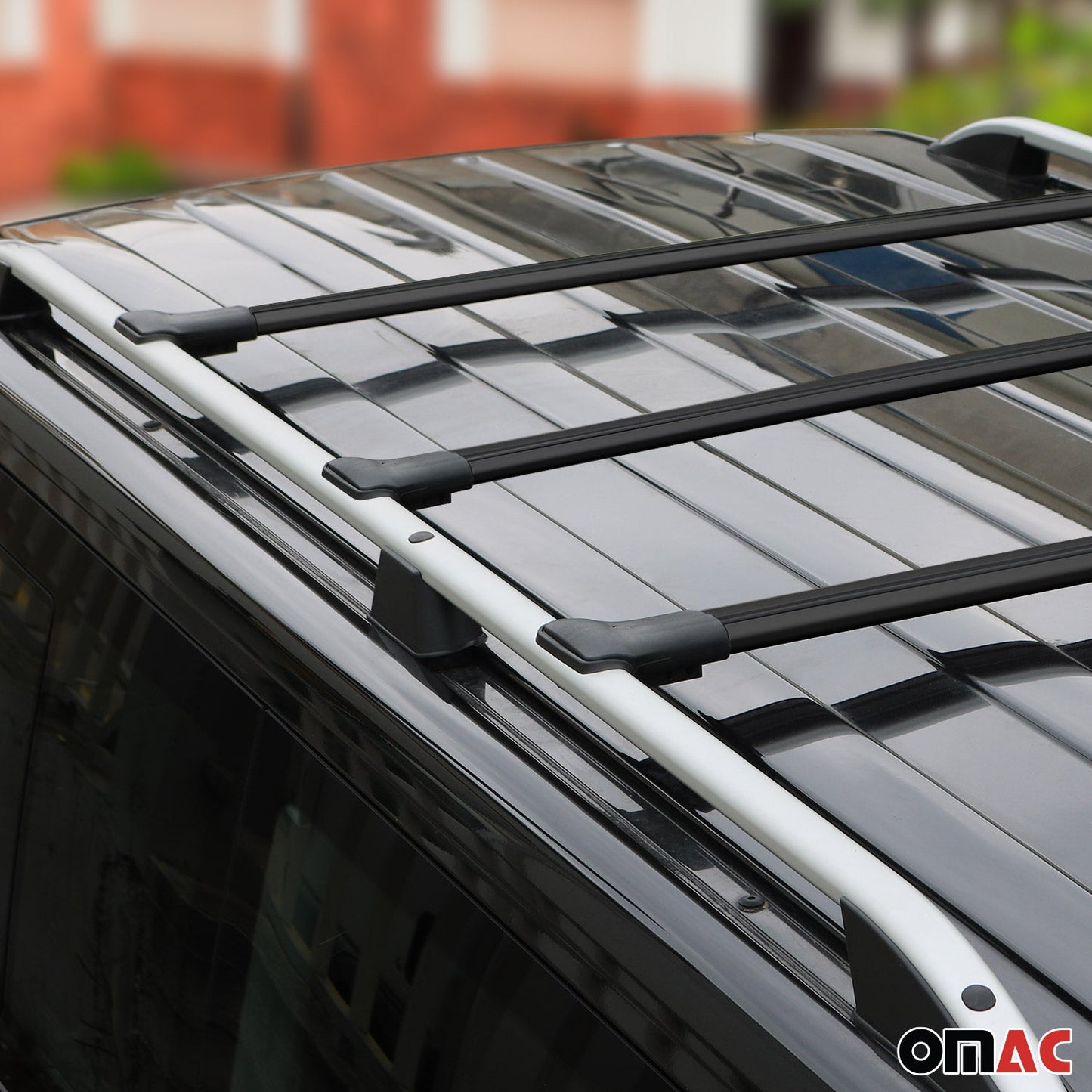 OMAC Roof Rack Cross Bars Luggage Carrier for RAM ProMaster 2014-2024 Alu Black 3x 2523928B-3
