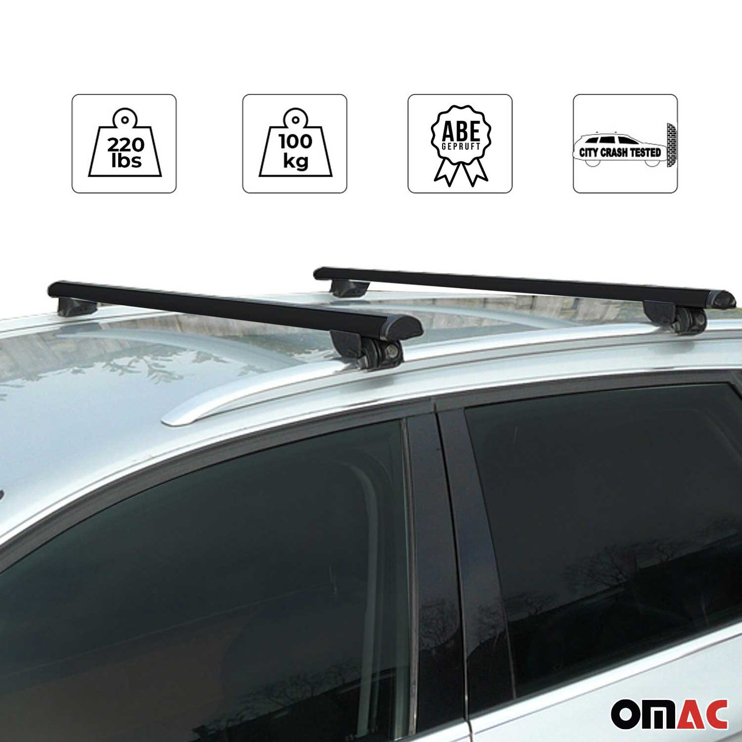 2015-2019 BMW X6 F16 Roof Rack Cross Bars Black