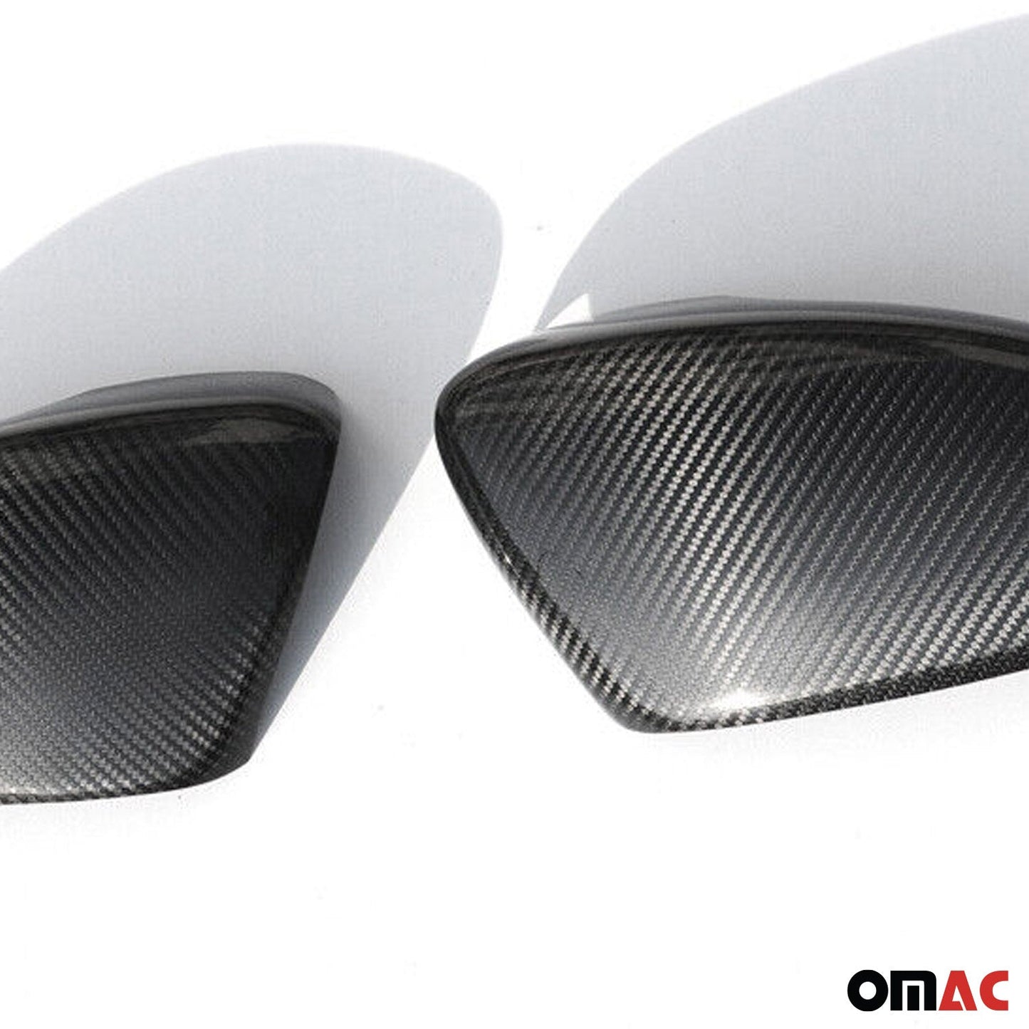 OMAC Side Mirror Cover Caps Fits VW Passat B7 2012-2014 Carbon Fiber Black 2 Pcs 7538111C