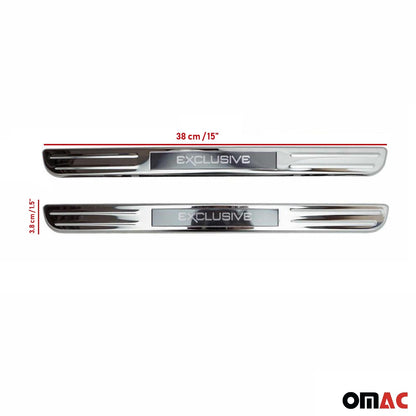 OMAC For BMW 6 8 Series Exclusive LED Door Sill Cover Scuff Plate S. Steel 2 Pcs U013695